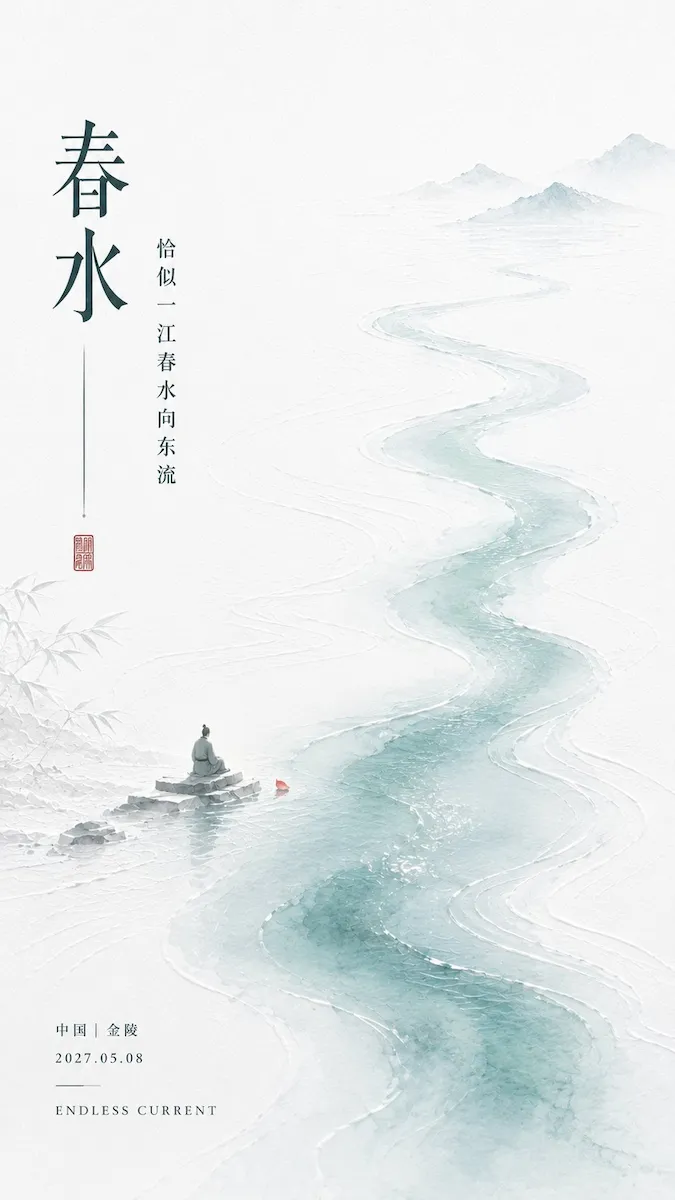 东方诗意留白海报