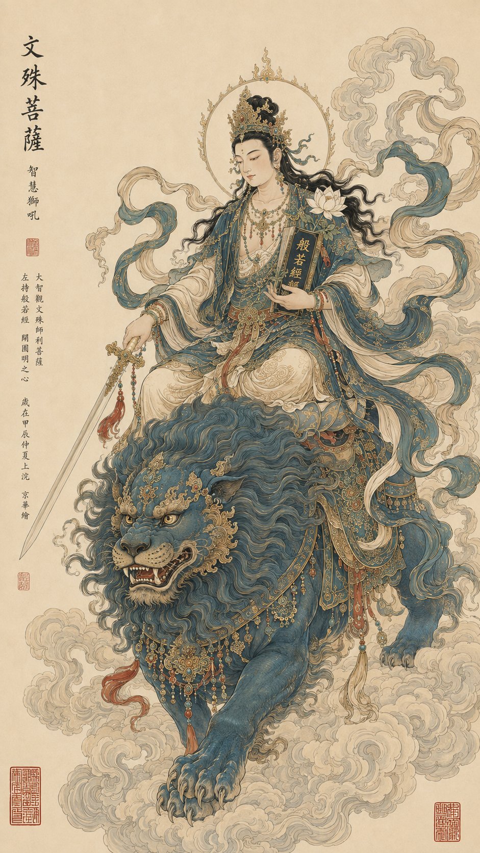 东方神明工笔重彩圣像图卷