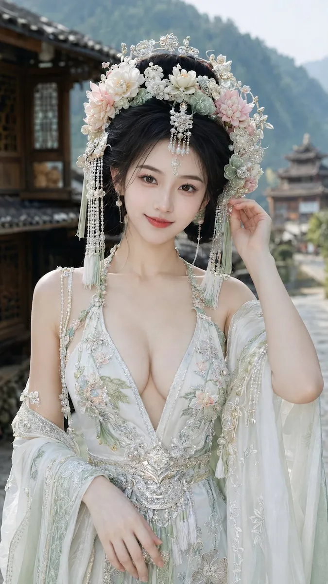 非遗女装与极繁簪花国风人像