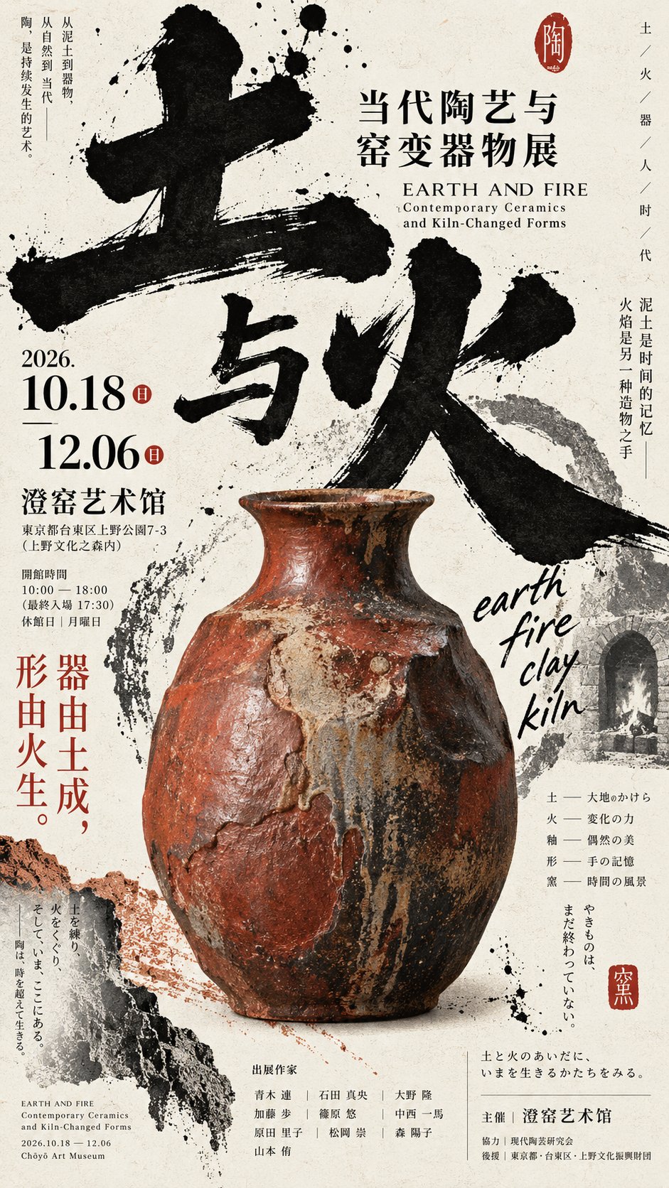 高密度日式文化海报，强主体 + 野字，视觉张力很强！