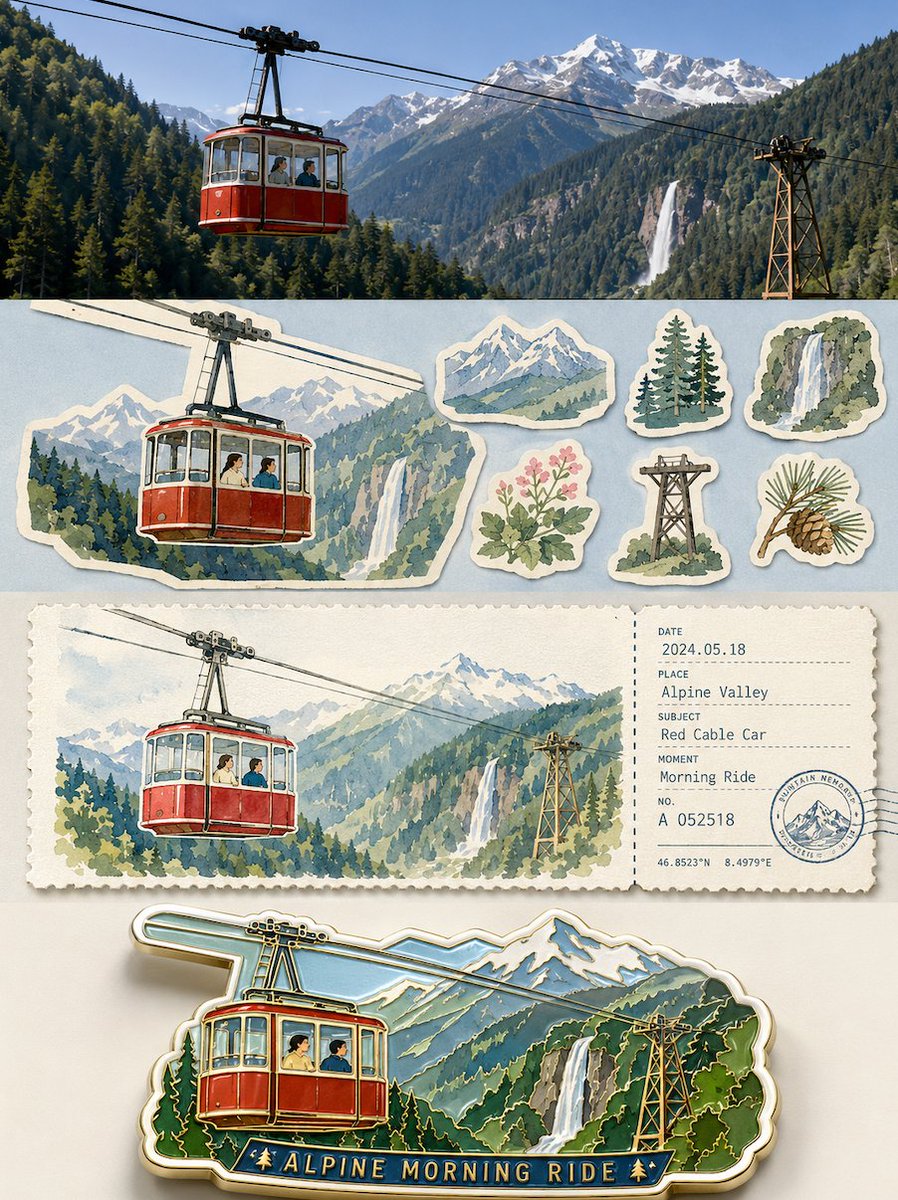旅行记忆四层渐进海报